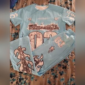 NEW Boys Light Blue and White Set